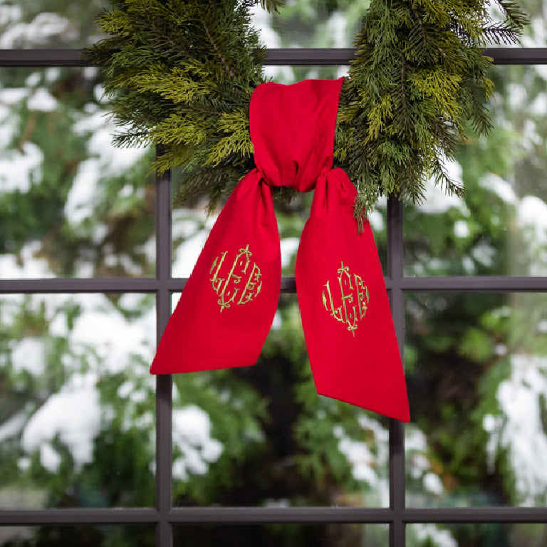 Linen Wreath Sash - Fall & Christmas – Lolligram Stitches