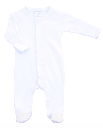 Magnolia Baby Colored Trim Footie (Blue or Pink)